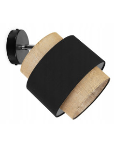 Lampa kinkietowa BOHO z regulacją światła w kolorach czarnym i beżowym - idealna do sypialni i salonu.