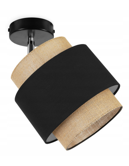 Lampa kinkietowa BOHO z regulacją światła w kolorach czarnym i beżowym - idealna do sypialni i salonu.