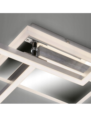 Plafon LED Briloner 50x38,8 cm srebrny z pilotem i regulacją barwy światła - nowoczesne oświetlenie do wnętrz