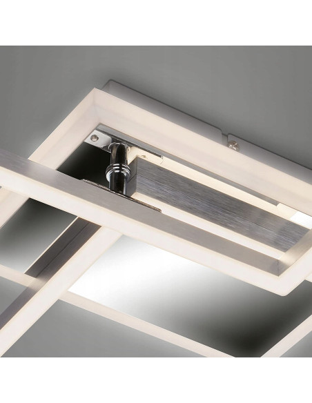 Plafon LED Briloner 50x38,8 cm srebrny z pilotem i regulacją barwy światła - nowoczesne oświetlenie do wnętrz