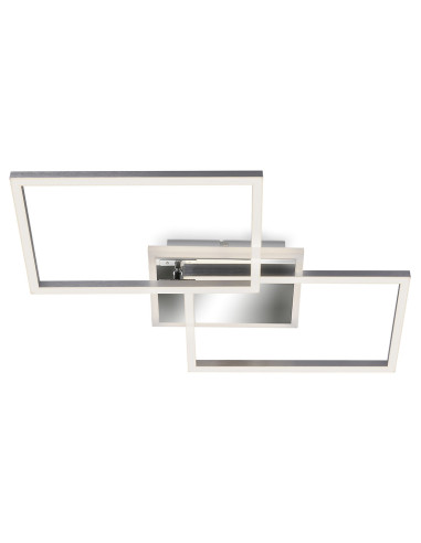 Plafon LED Briloner 50x38,8 cm srebrny z pilotem i regulacją barwy światła - nowoczesne oświetlenie do wnętrz