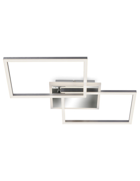 Plafon LED Briloner 50x38,8 cm srebrny z pilotem i regulacją barwy światła - nowoczesne oświetlenie do wnętrz
