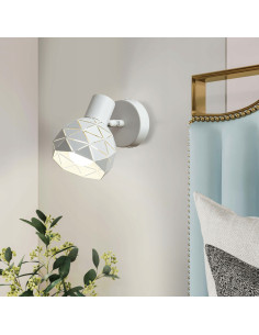 Kinkiet metalowy Reus w kolorze czarnym, idealny do sypialni i oświetlenia nocnego z funkcją ruchomego reflektora. 2