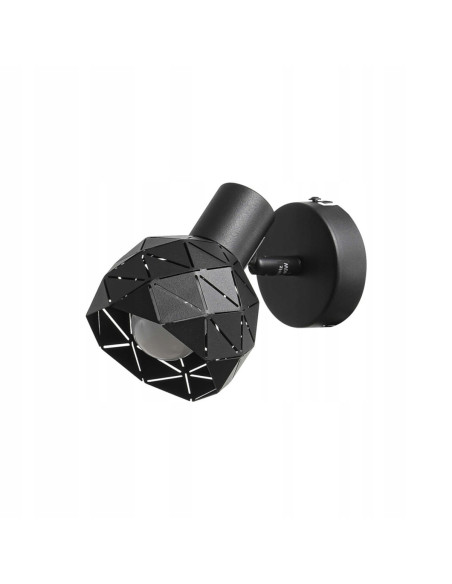 Kinkiet Metalowy Spot Reus - Elegancki Czarne Oświetlenie do Sypialni i Wnętrz z Regulacją Światła