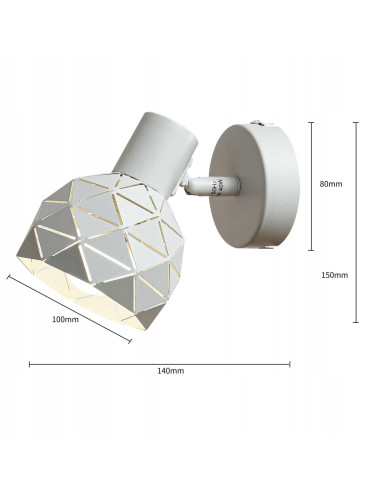 Kinkiet metalowy Reus w kolorze czarnym, idealny do sypialni i oświetlenia nocnego z funkcją ruchomego reflektora.