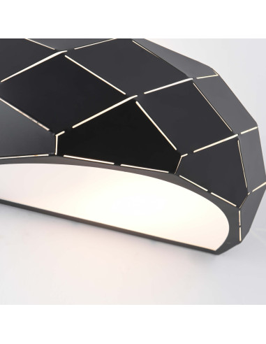 Kinkiet Reus - Czarny Styl Glamour z Eleganckim Wzorem do Nowoczesnych Wnętrz