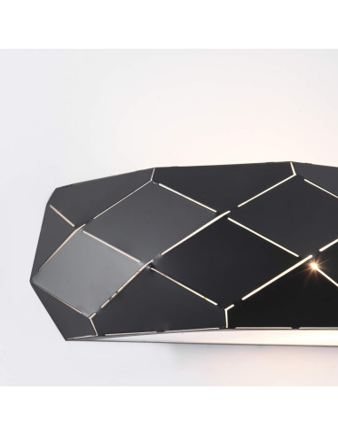 Kinkiet Reus - Czarny Styl Glamour z Eleganckim Wzorem do Nowoczesnych Wnętrz