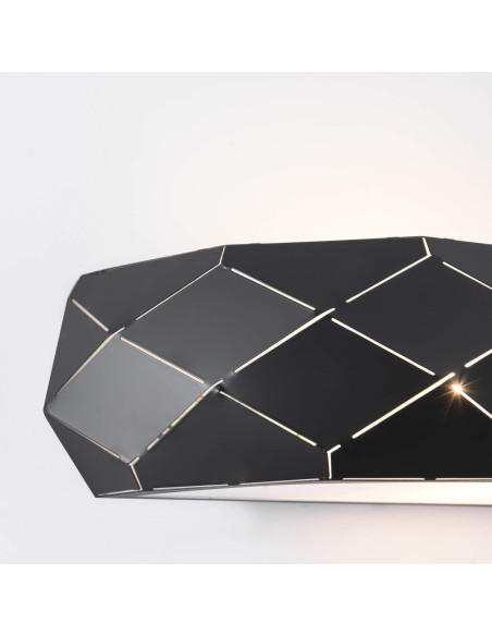 Kinkiet Reus - Czarny Styl Glamour z Eleganckim Wzorem do Nowoczesnych Wnętrz