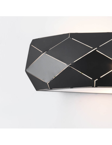 Kinkiet Reus - Czarny Styl Glamour z Eleganckim Wzorem do Nowoczesnych Wnętrz