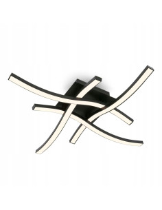 Plafon LED Briloner 47,5 cm czarny z 4 źródłami światła - nowoczesna lampa sufitowa do salonu i holu