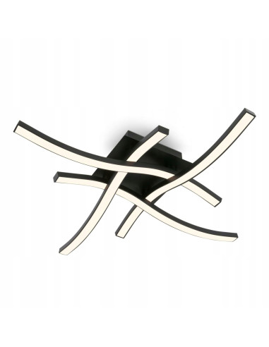 Plafon LED Briloner 47,5 cm czarny z 4 źródłami światła - nowoczesna lampa sufitowa do salonu i holu