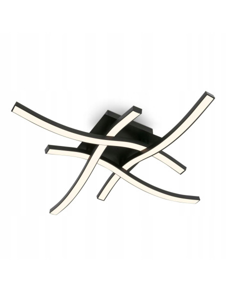 Plafon LED Briloner 47,5 cm czarny z 4 źródłami światła - nowoczesna lampa sufitowa do salonu i holu