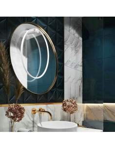 Kinkiet LED Mirror 60 cm biały okrągły, nowoczesne oświetlenie IP44 do łazienki, 2100 lumenów, zintegrowane źródło LED 2