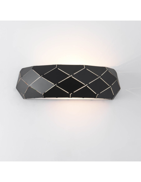 Kinkiet Reus - Czarny Styl Glamour z Eleganckim Wzorem do Nowoczesnych Wnętrz