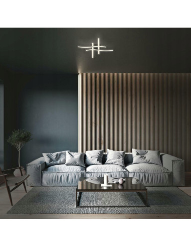 Plafon LED Briloner 47,5 cm czarny z 4 źródłami światła - nowoczesna lampa sufitowa do salonu i holu