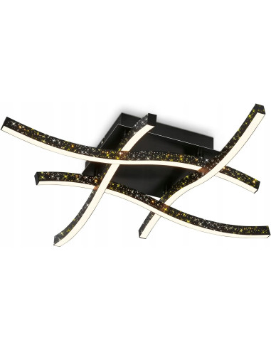 Nowoczesny plafon LED Briloner 64,5 cm czarny z eleganckimi prześwitami – stylowe oświetlenie do każdego wnętrza