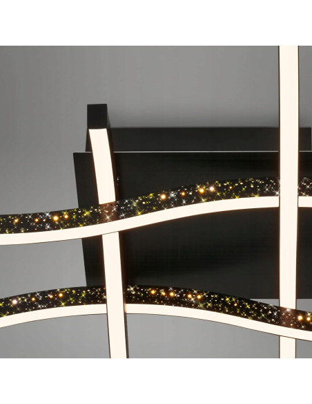 Nowoczesny plafon LED Briloner 64,5 cm czarny z eleganckimi prześwitami – stylowe oświetlenie do każdego wnętrza