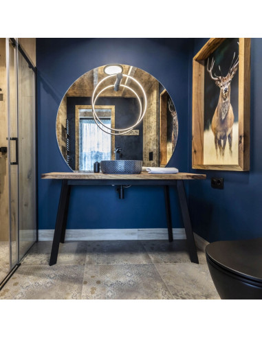 Nowoczesny kinkiet LED Mirror w kolorze czarnym, 90 cm, ciepła barwa, idealny do oświetlenia luster w łazience.