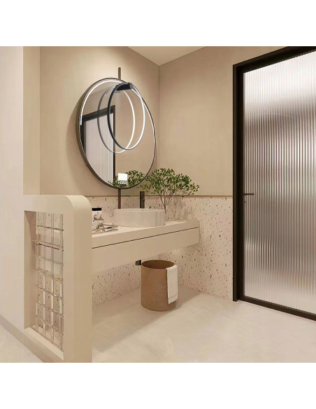 Nowoczesny kinkiet LED Mirror w kolorze czarnym, 90 cm, ciepła barwa, idealny do oświetlenia luster w łazience.