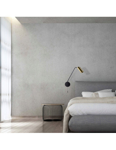 Nowoczesny kinkiet Futuro w kolorze czarno-złotym z regulowanym wysięgnikiem GU10 - eleganckie oświetlenie do wnętrz