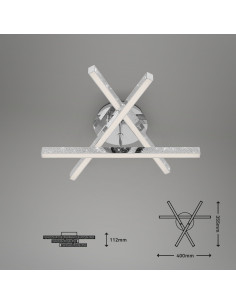 Nowoczesny Plafon LED Srebrny 40x11,2 cm z Zintegrowanym Źródłem Światła do Kuchni i Salonów - Outlet NS-Lighting 2