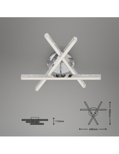Nowoczesny Plafon LED Srebrny 40x11,2 cm z Zintegrowanym Źródłem Światła do Kuchni i Salonów - Outlet NS-Lighting