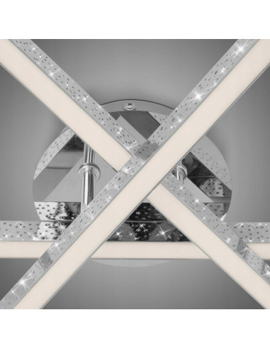 Nowoczesny Plafon LED Srebrny 40x11,2 cm z Zintegrowanym Źródłem Światła do Kuchni i Salonów - Outlet NS-Lighting