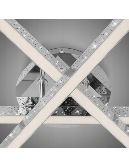 Nowoczesny Plafon LED Srebrny 40x11,2 cm z Zintegrowanym Źródłem Światła do Kuchni i Salonów - Outlet NS-Lighting