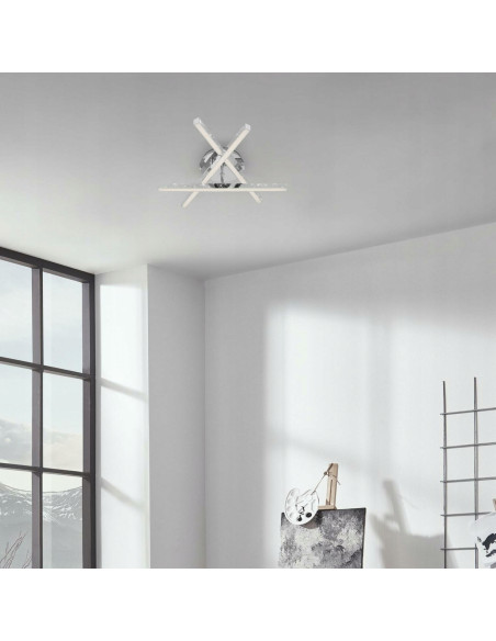 Nowoczesny Plafon LED Srebrny 40x11,2 cm z Zintegrowanym Źródłem Światła do Kuchni i Salonów - Outlet NS-Lighting