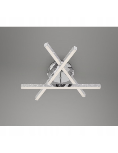 Nowoczesny Plafon LED Srebrny 40x11,2 cm z Zintegrowanym Źródłem Światła do Kuchni i Salonów - Outlet NS-Lighting