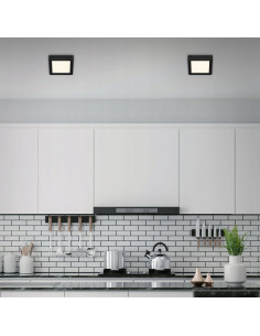 Plafon LED Briloner 12W kwadratowy 17x3,2 cm czarny - nowoczesne oświetlenie do korytarzy i wnętrz 2