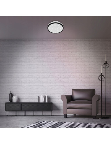 Plafon LED Briloner NIGRA 21,7 cm – nowoczesna lampa sufitowa z gwiazdkami do sypialni i pokoju dziecięcego