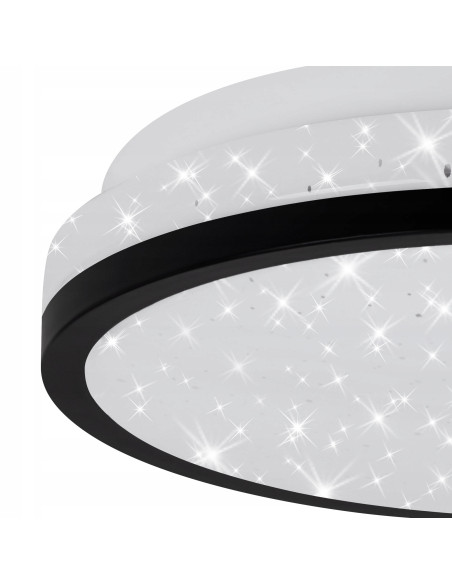 Plafon LED Briloner NIGRA 21,7 cm – nowoczesna lampa sufitowa z gwiazdkami do sypialni i pokoju dziecięcego