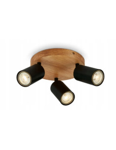 Plafon Briloner czarny w stylu skandynawskim z 3 reflektorami, idealny do salonu i sypialni, IP20