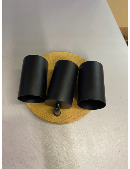 Plafon Briloner czarny w stylu skandynawskim z 3 reflektorami, idealny do salonu i sypialni, IP20