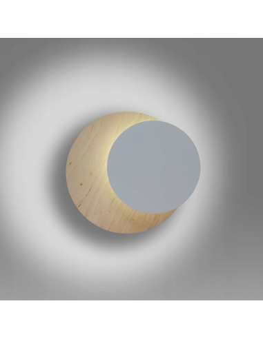 Lampa ścienna CIRCLE - elegancki kinkiet w stylu skandynawskim z drewnianą konstrukcją, idealny do każdego wnętrza.