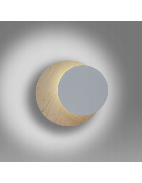 Lampa ścienna CIRCLE - elegancki kinkiet w stylu skandynawskim z drewnianą konstrukcją, idealny do każdego wnętrza.
