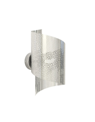 Kinkiet SPIRAL w kolorze srebrnym – nowoczesne oświetlenie minimalistyczne do salonu i innych wnętrz.