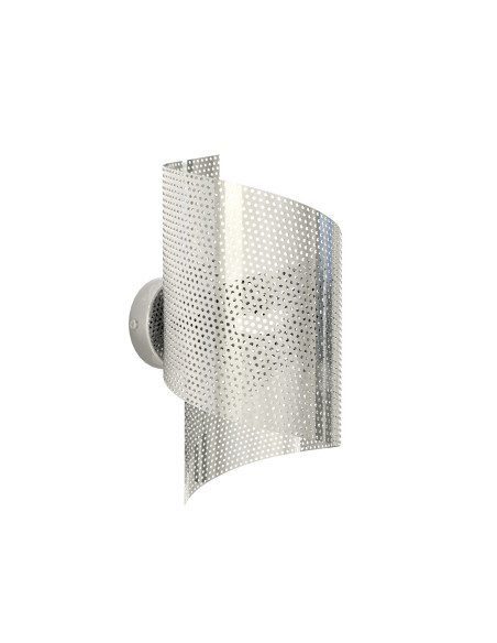 Kinkiet SPIRAL w kolorze srebrnym – nowoczesne oświetlenie minimalistyczne do salonu i innych wnętrz.