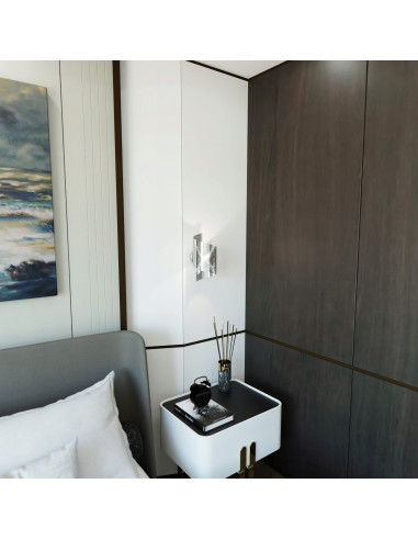 Kinkiet SPIRAL w kolorze srebrnym – nowoczesne oświetlenie minimalistyczne do salonu i innych wnętrz.