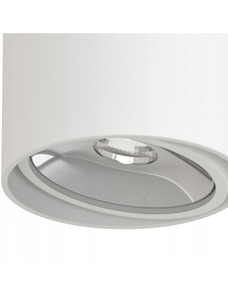 Lampa sufitowa Neo Bianco - Okrągły plafon GU10 z chromowanym akcentem, nowoczesny design dla stylowych wnętrz.