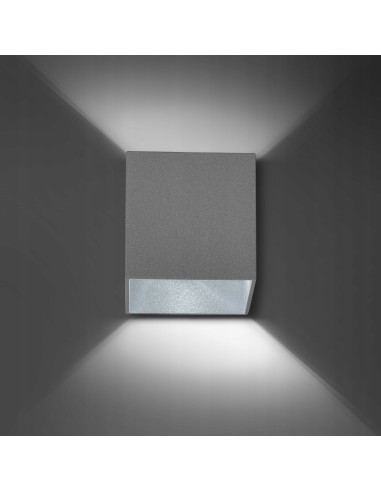 Nowoczesny kinkiet szary Cube – eleganckie oświetlenie minimalistyczne do korytarzy i wnętrz hotelowych