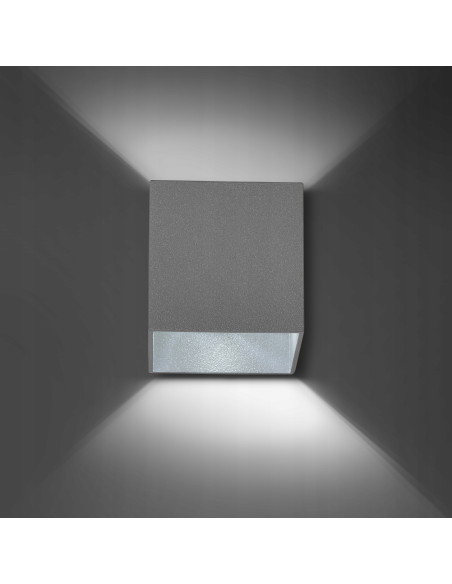 Nowoczesny kinkiet szary Cube – eleganckie oświetlenie minimalistyczne do korytarzy i wnętrz hotelowych