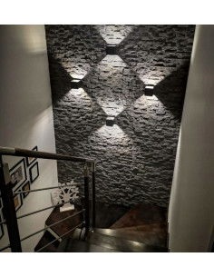 Nowoczesny kinkiet szary Cube – eleganckie oświetlenie minimalistyczne do korytarzy i wnętrz hotelowych 2