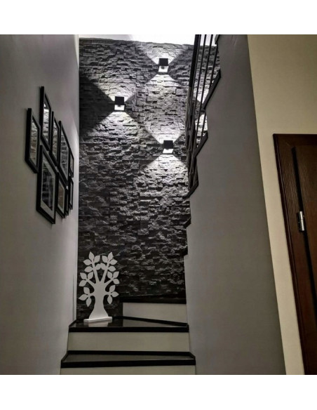 Nowoczesny kinkiet szary Cube – eleganckie oświetlenie minimalistyczne do korytarzy i wnętrz hotelowych