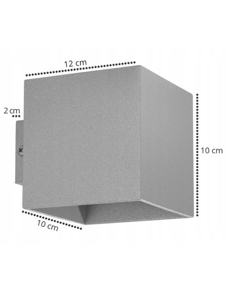Nowoczesny kinkiet szary Cube – eleganckie oświetlenie minimalistyczne do korytarzy i wnętrz hotelowych