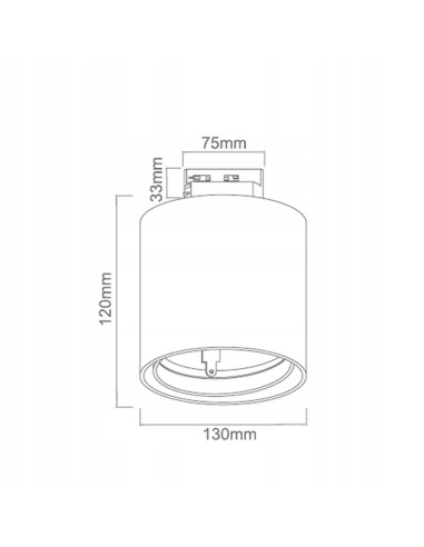 Plafon sufitowy Neo Nero Mobile Track, czarny mat, chromowane detale, GU10, Orlicki Design