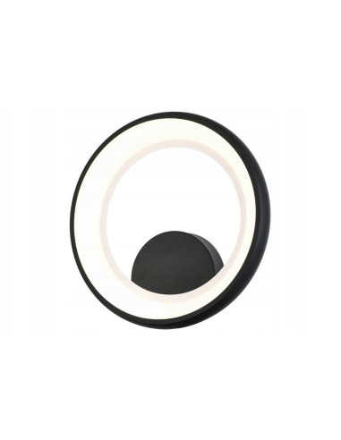 Lampa LED Thea Doughnut, czarna, 30 cm - nowoczesny kinkiet do sypialni z energooszczędnym światłem 4000K