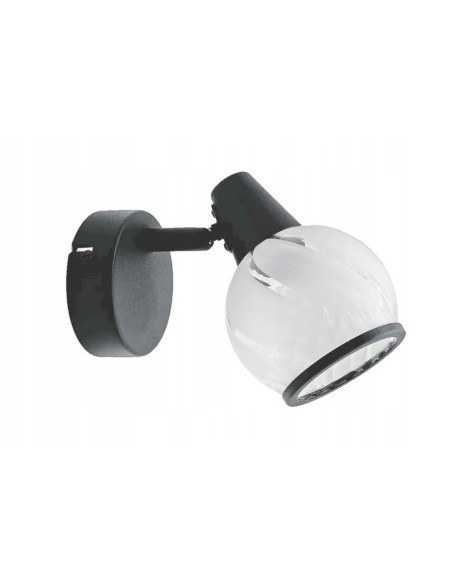 Kinkiet MEGAN czarny z szklanym kloszem - nowoczesna lampa ścienna do stylowych wnętrz