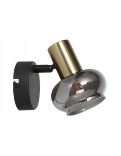 Kinkiet mosiężny Lauree z dymionym kloszem - elegancka lampa ścienna w stylu nowoczesnym i klasycznym 2